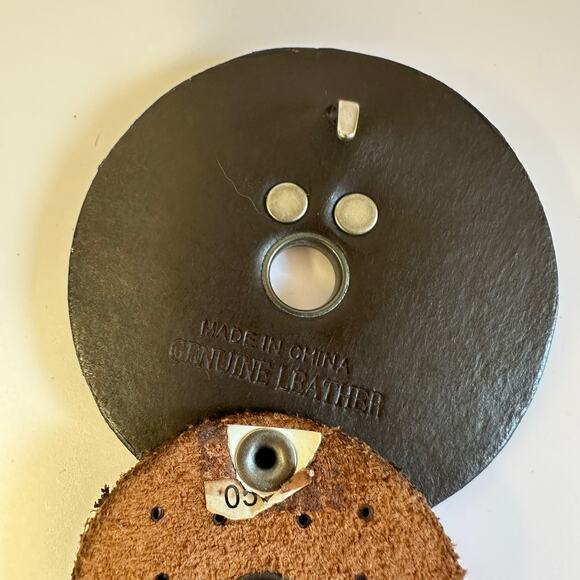 Western boho leather Disc Concho Belt Brown silver grommets one size adjustable - Picture 13 of 14